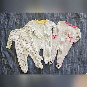 5/$20 Koala Baby Sleep and Play Coverall, Size 6M. Set of 3.